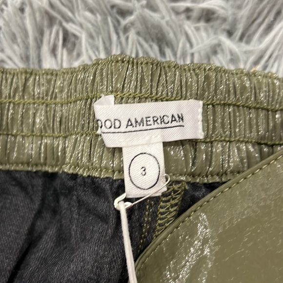 NEW • Good American • The Paper Cargo Pants Olive Green Shiny Large 3 Womens - Picture 5 of 5